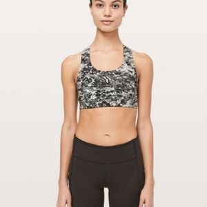 Lululemon All Sport Bra III Masked Lace Starlight Black Size 6